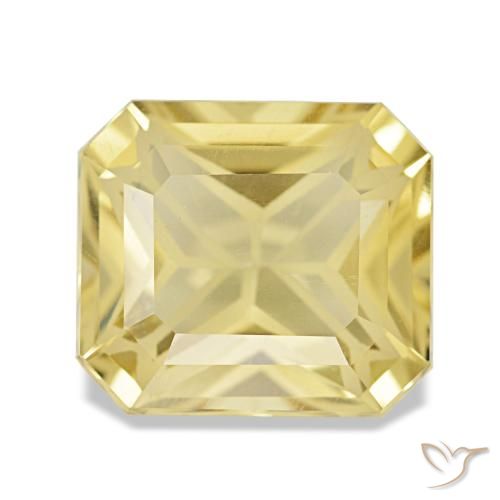 Citrino amarelo natural 3,23ct, corte esmeralda, VVS