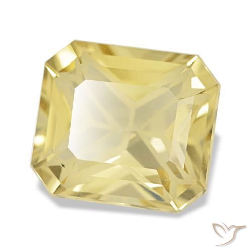 Citrino amarelo natural 3,23ct, corte esmeralda, VVS
