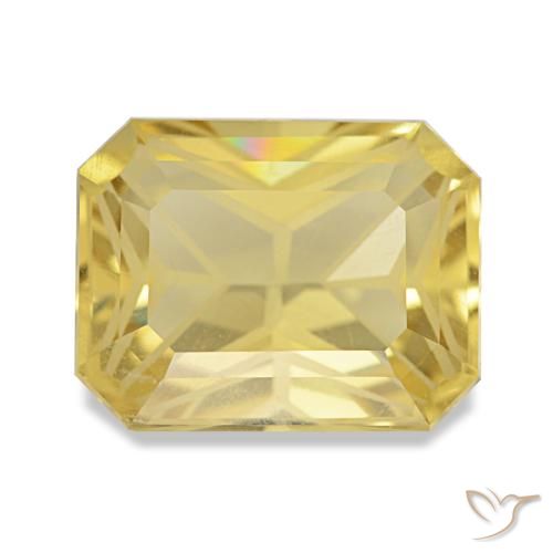 Citrino amarelo natural 3,56ct, corte esmeralda, VVS