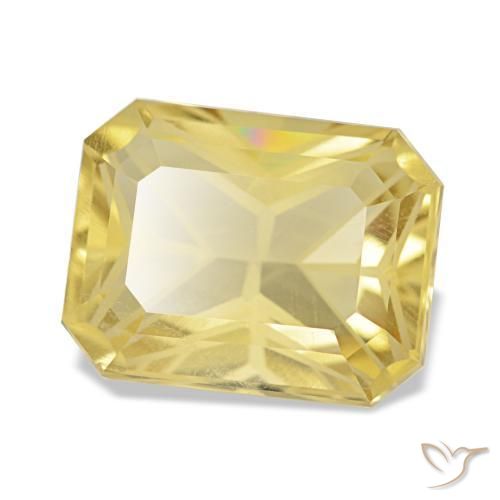 Citrino amarelo natural 3,56ct, corte esmeralda, VVS