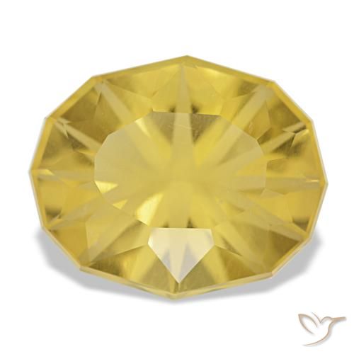 Citrino amarelo natural 8,26ct, corte oval, VVS
