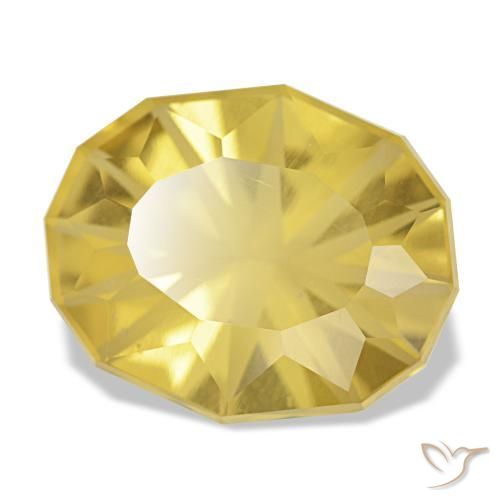 Citrino amarelo natural 8,26ct, corte oval, VVS