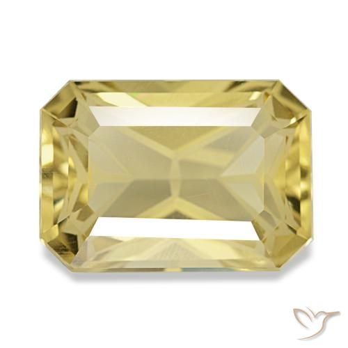 Citrino amarelo natural 5,62ct, corte esmeralda, VVS