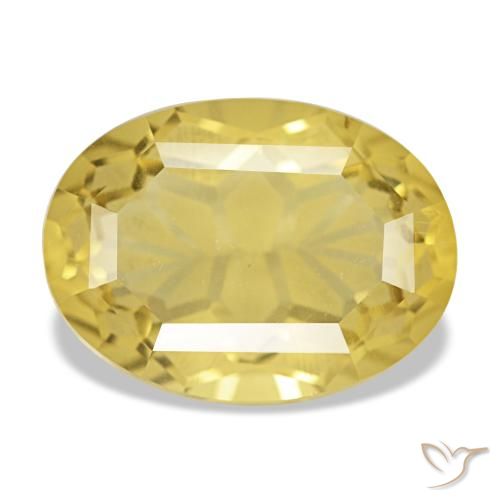 Citrino amarelo natural 5,40ct, corte oval, VVS
