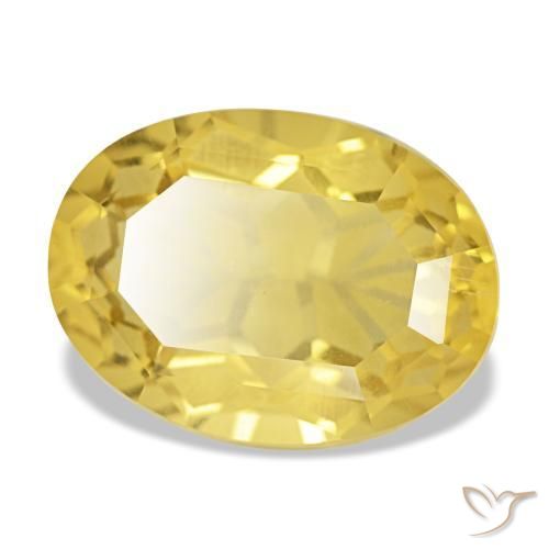 Citrino amarelo natural 5,40ct, corte oval, VVS