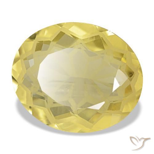 Citrino amarelo natural 4,66ct, corte oval, VVS