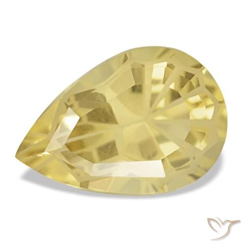 Citrino amarelo natural 4,60ct, formato de pêra, VS