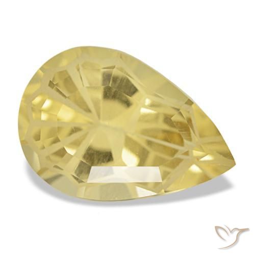 Citrino amarelo natural 4,60ct, formato de pêra, VS