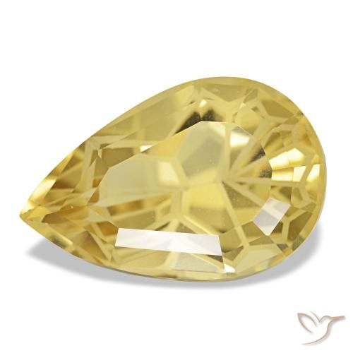 Citrino amarelo natural 4,83ct, formato de pêra, VS