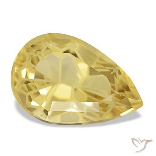 Citrino amarelo natural 4,83ct, formato de pêra, VS