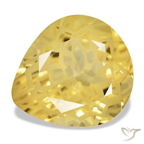 Citrino amarelo natural 11,59ct, formato de pêra, VVS-VS