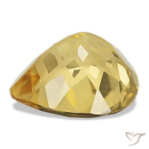 Citrino amarelo natural 11,59ct, formato de pêra, VVS-VS