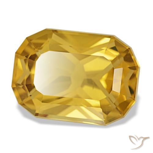Citrino dourado natural 10,70ct, almofada cortada, VS