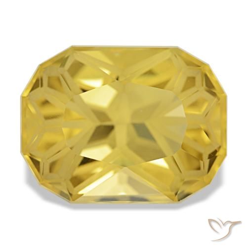 Citrino amarelo natural 12,35ct, almofada cortada, VVS-VS