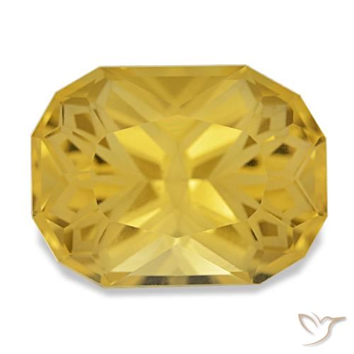 Citrino amarelo natural 12,45ct, almofada cortada, VVS-VS