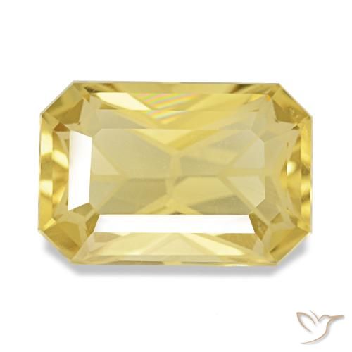 Citrino amarelo natural 3,88ct, corte esmeralda, VVS-VS