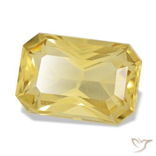 Citrino amarelo natural 3,88ct, corte esmeralda, VVS-VS