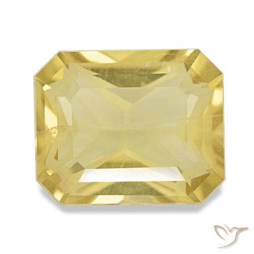 Citrino amarelo natural 4,19ct, corte esmeralda, VVS-VS