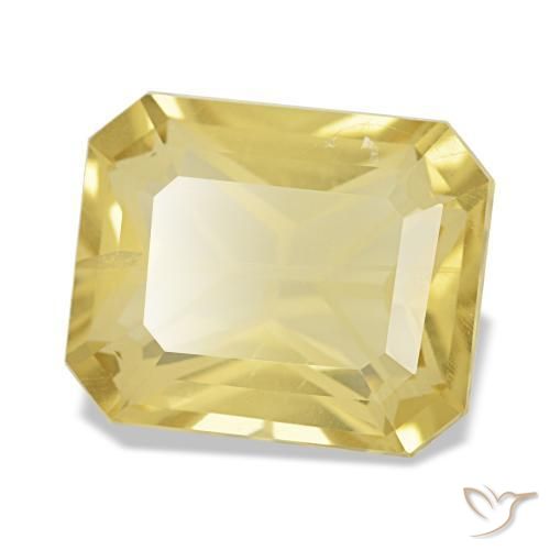 Citrino amarelo natural 4,19ct, corte esmeralda, VVS-VS