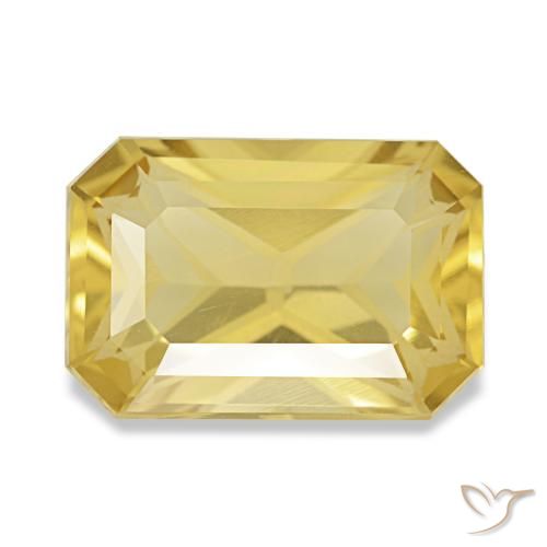 Citrino amarelo natural 3,72ct, corte esmeralda, VVS-VS