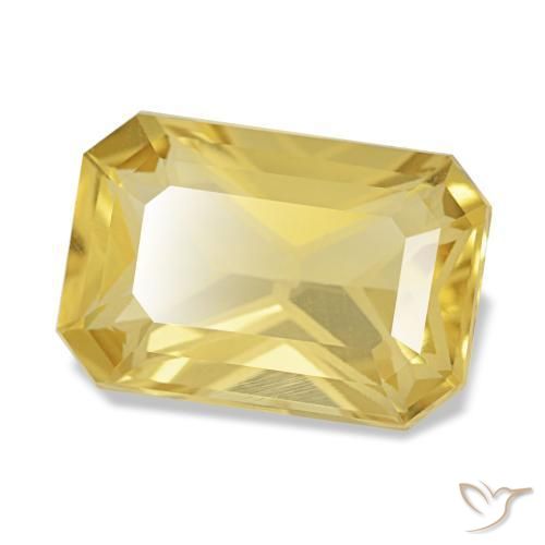 Citrino amarelo natural 3,72ct, corte esmeralda, VVS-VS