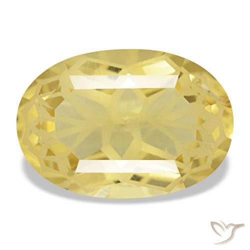 Citrino amarelo natural 5,78ct, corte oval, VS