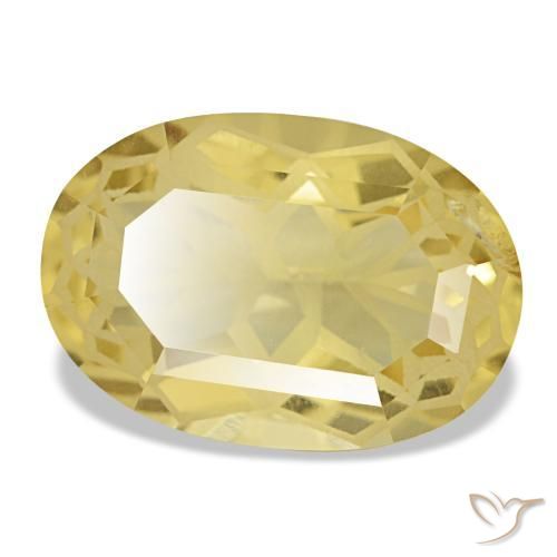Citrino amarelo natural 5,78ct, corte oval, VS