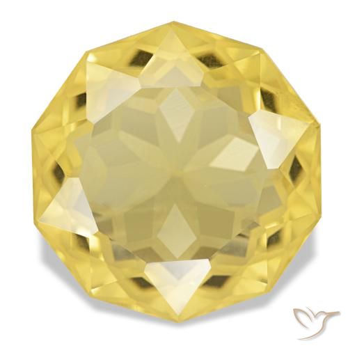 15.00ct amarelo citrino, redondo, VVS