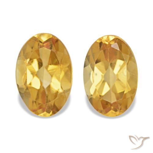 0.81ctw dourado citrino, oval, VS