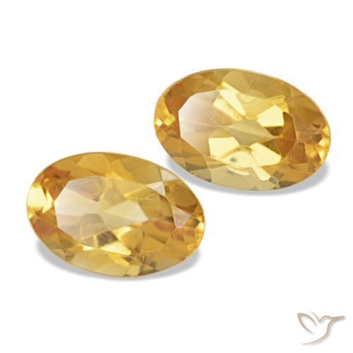 Pedras preciosas de citrino dourado natural de 0,81 ct, corte oval, VS