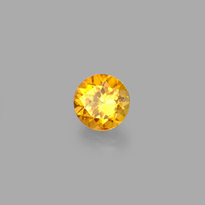 Clinohumita amarelo natural 0,40ct, corte redondo, VS-SI