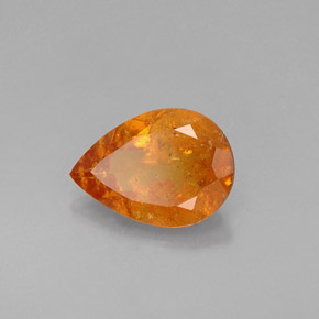 Clinohumita laranja natural 0,73ct, formato de pêra, VS-SI