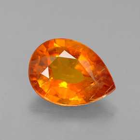 Clinohumita laranja natural 1,93ct, formato de pêra, SI