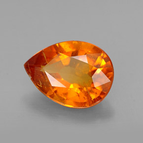 Clinohumita laranja natural 1,93ct, formato de pêra, SI