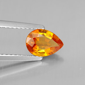 Clinohumita laranja natural 0,72ct, formato de pêra, VS-SI