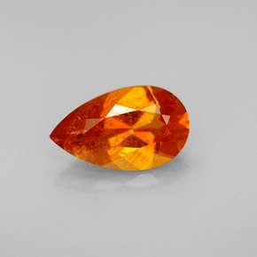 Clinohumita laranja natural 1,51ct, formato de pêra, VS-SI