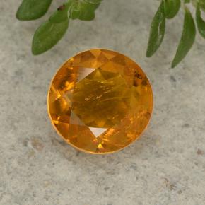 Clinohumita laranja natural 1,26ct, corte redondo, VS-SI