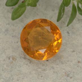 Clinohumita laranja natural 1,26ct, corte redondo, VS-SI