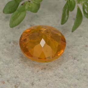 Clinohumita laranja natural 1,26ct, corte redondo, VS-SI