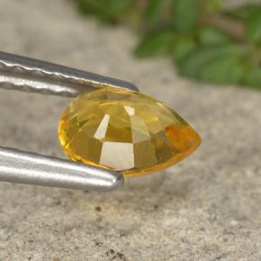 Clinohumita Amarelo dourado Natural 0,58ct, Formato de pêra, VS-SI