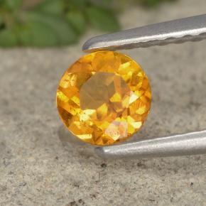 Clinohumita amarelo natural 0,42ct, corte redondo, VS-SI