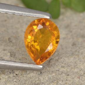 Clinohumita Amarelo alaranjado Natural 0.43ct, Formato de pêra, VS-SI