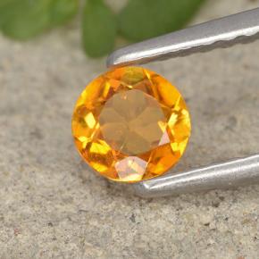 Clinohumita laranja natural 0,34ct, corte redondo, VS-SI