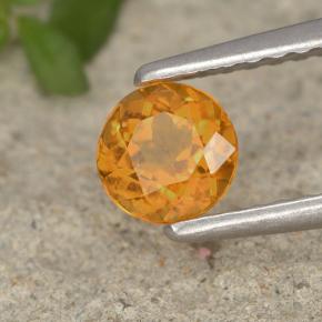 Clinohumita laranja natural 0,46ct, corte redondo, VS-SI
