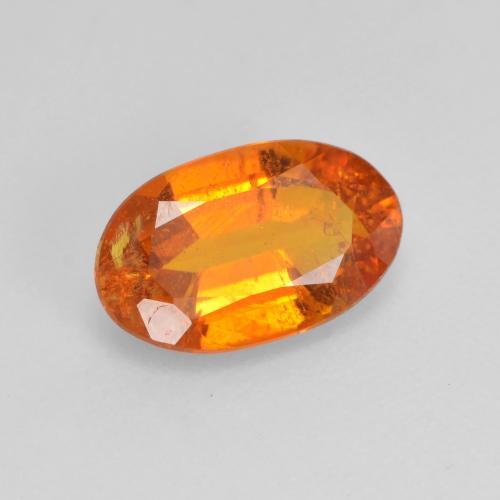 Clinohumita laranja avermelhado Natural 1.42ct, Corte Oval, VS-SI