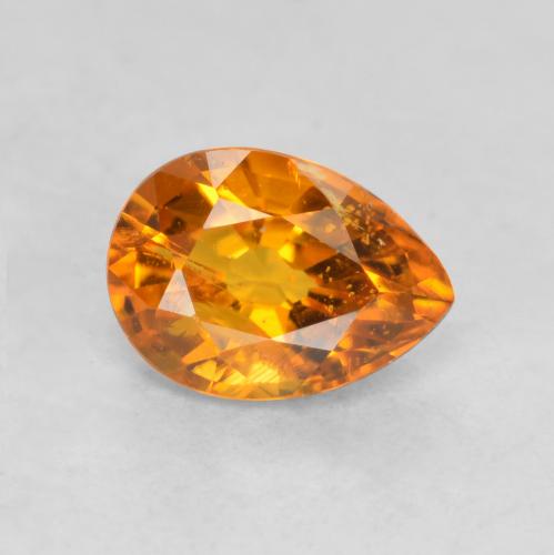 Clinohumita laranja natural 0,71ct, formato de pêra, SI-I1
