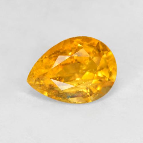Clinohumita dourado natural 0,83ct, formato de pêra, SI-I1