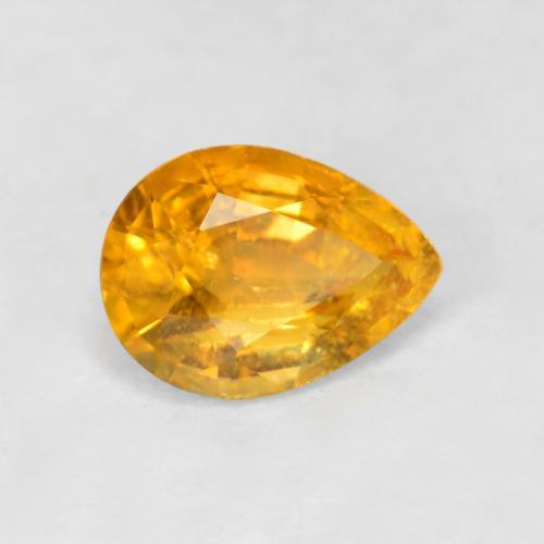 Clinohumita dourado natural 0,83ct, formato de pêra, SI-I1