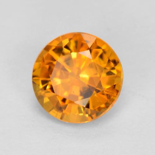 Clinohumita laranja natural 0,48ct, corte redondo, VS