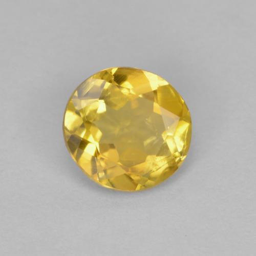 Clinohumita amarelo natural 0,57ct, corte redondo, VS-SI